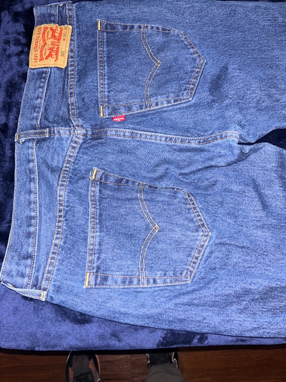 Levi’s 501 Men’s Jeans 36×36 Button Fly Blue Denim Excellent Condition